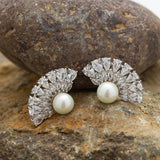 Sterling Silver Half Flower Earrings