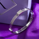 Silver Triple Chain Classy Loop Bracelet