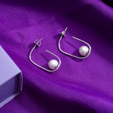 Sterling Silver Cuboid Pearl Earrings