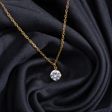 Golden Solitaire Necklace
