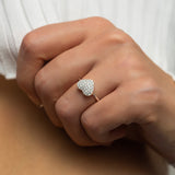 Silver Zircons Heart Ring