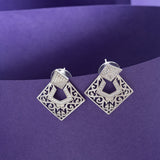 Sterling Silver Rhombus Nawab Earrings