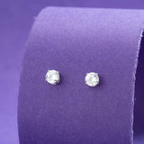 Silver Solitaire Mini Earrings