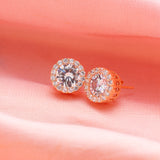 Rose Gold Round Earrings