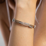 Silver Triple Chain Classy Loop Bracelet
