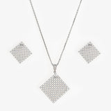 Silver Square Zircon Jewelry Set