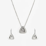 Sterling Silver Love Triangle Jewelry Set.