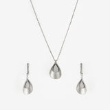 Silver Petal Jewelry Set