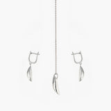 Silver Petal Jewelry Set