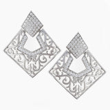 Sterling Silver Rhombus Nawab Earrings