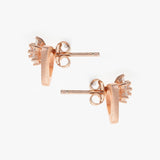 Golden Triangular Flower Earrings