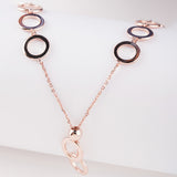 Rose Gold Dangling Rings Necklace
