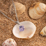 Silver Purple Necklace Pendant