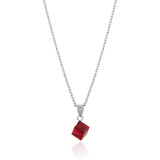 Silver Red Stone Necklace