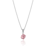 Silver Pink Stone Necklace