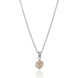 Silver Peach Stone Necklace