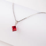 Silver Red Stone Necklace