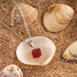 Silver Red Stone Necklace