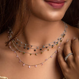 Silver Black Stone Queen's Necklace