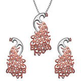 Rose Gold Peacock Jewelry Set