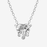 Silver Solitaire Heart Necklace